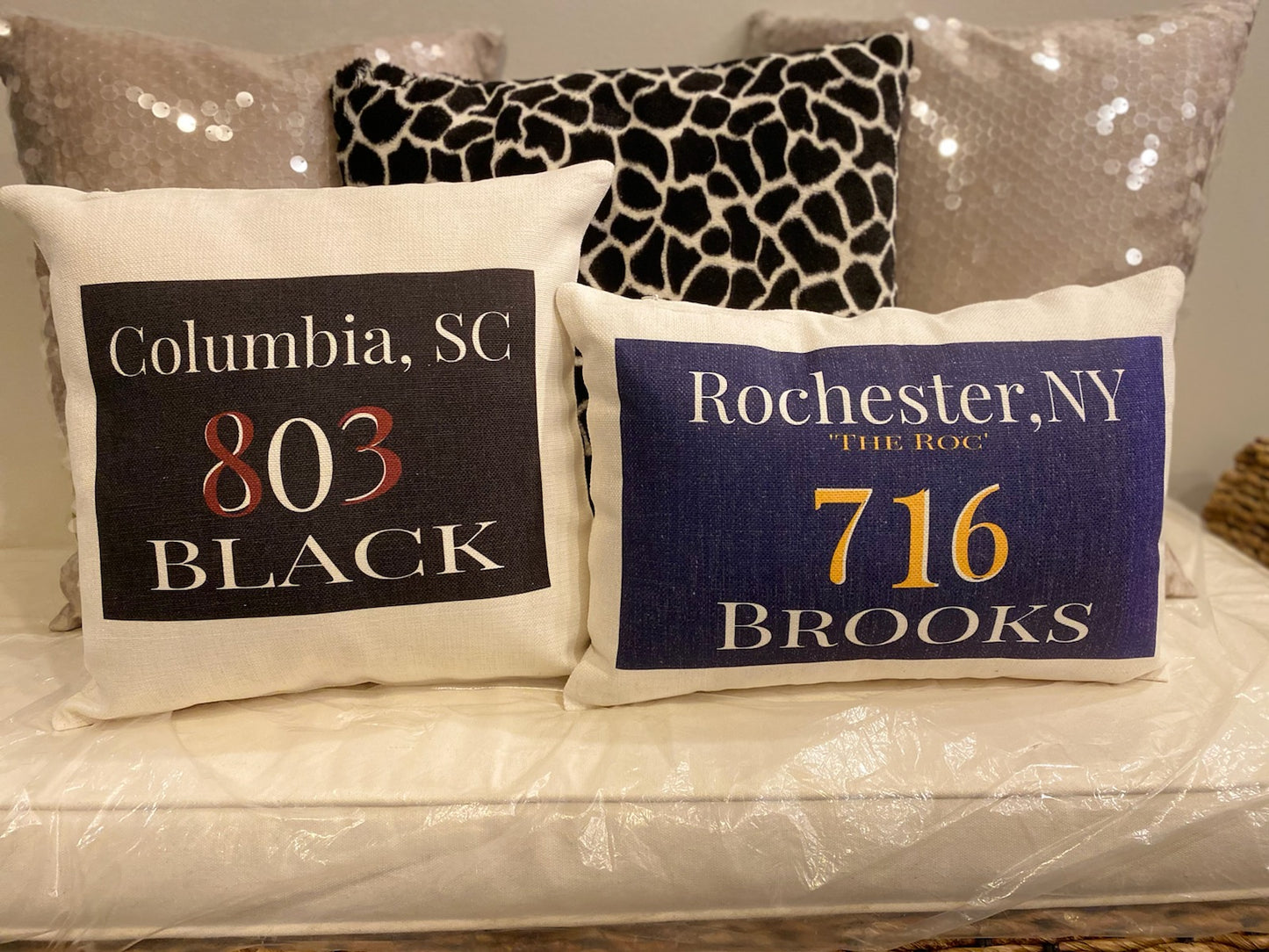 Area Code Pillow Square - 16" x 16"