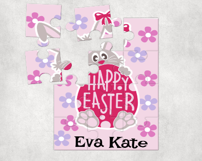 Puzzle - Egg & Bunny - Pink