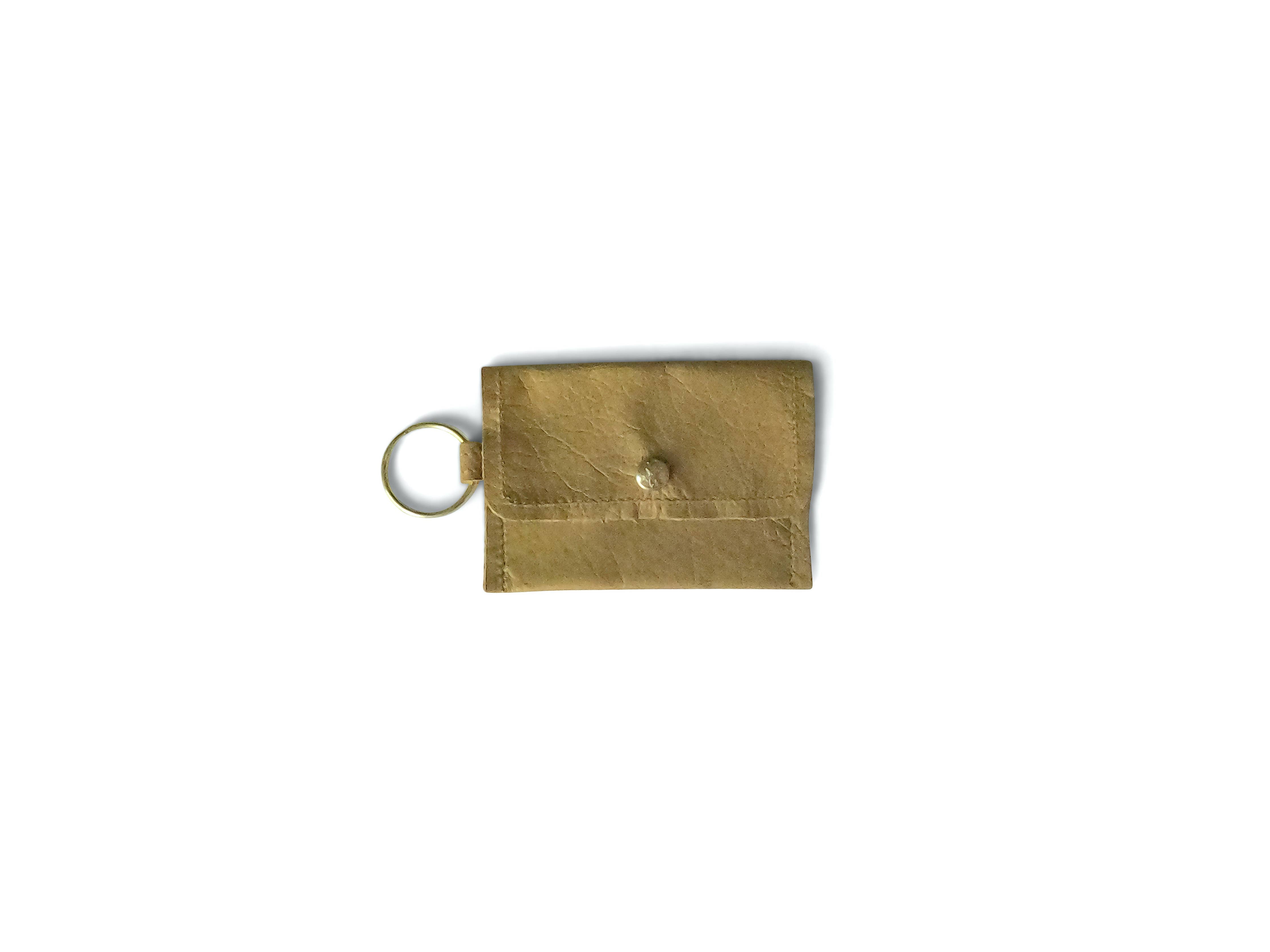 Keychain Wallet In Leather, Hair on Hide: Camo Leopard