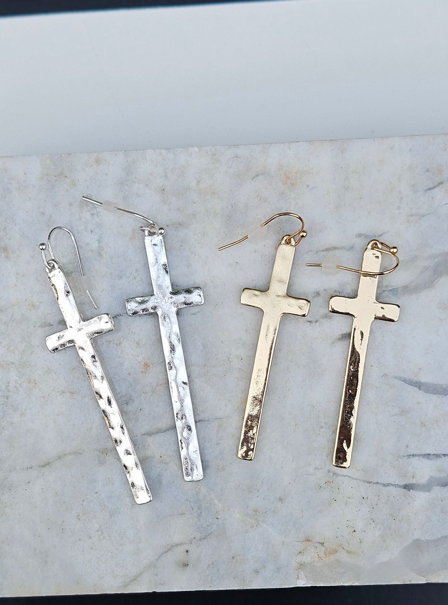 By the Cross Silver Earrings