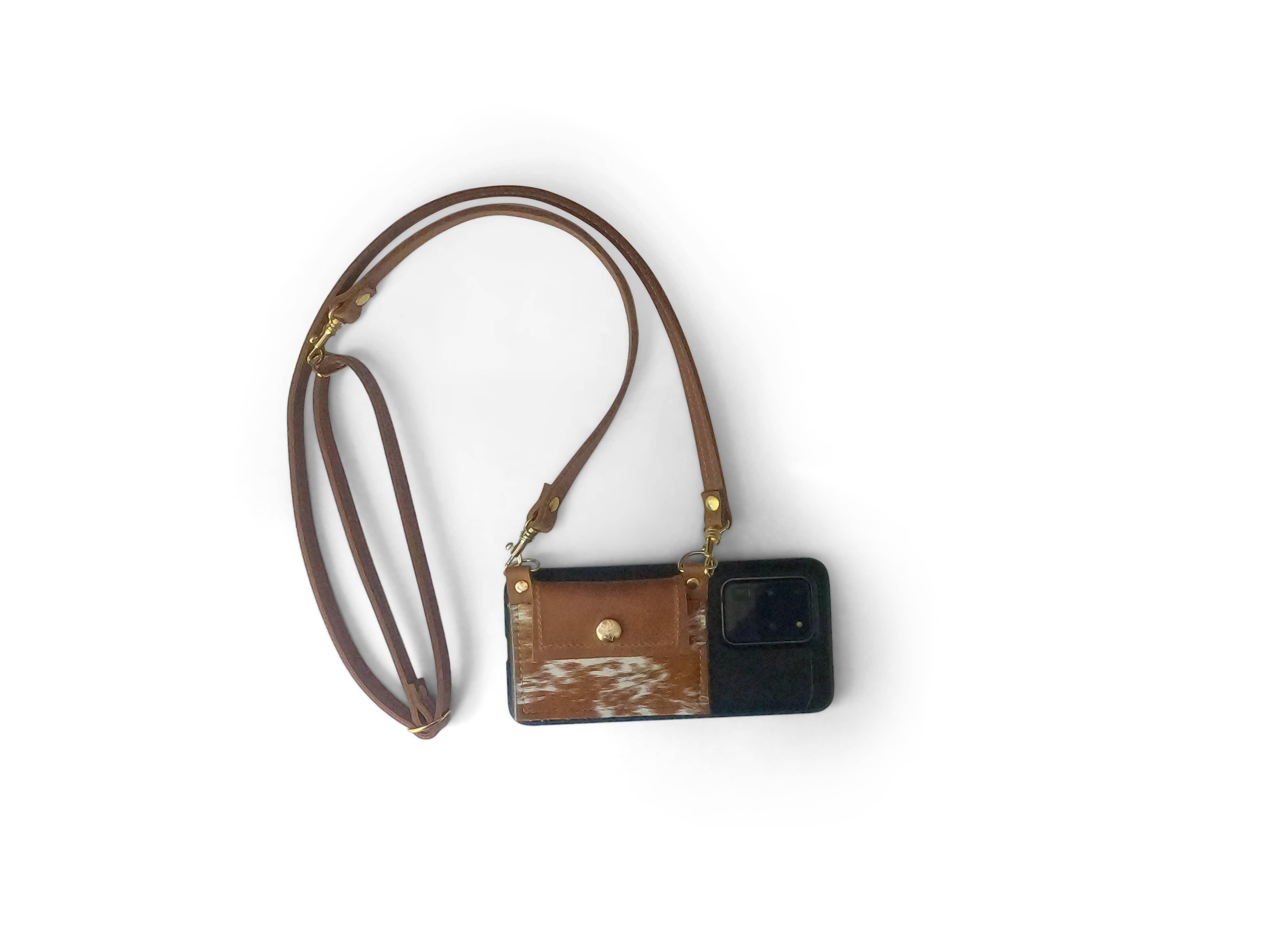 Eva Phone Wallet In Leather: Black