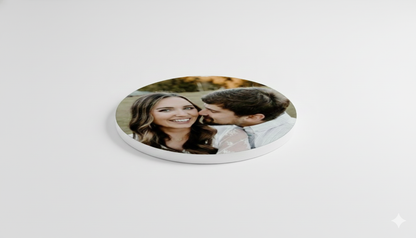 Custom 4.25" Ceramic Photo Coasters – Personalized Set of 4 with Your Images or Designs