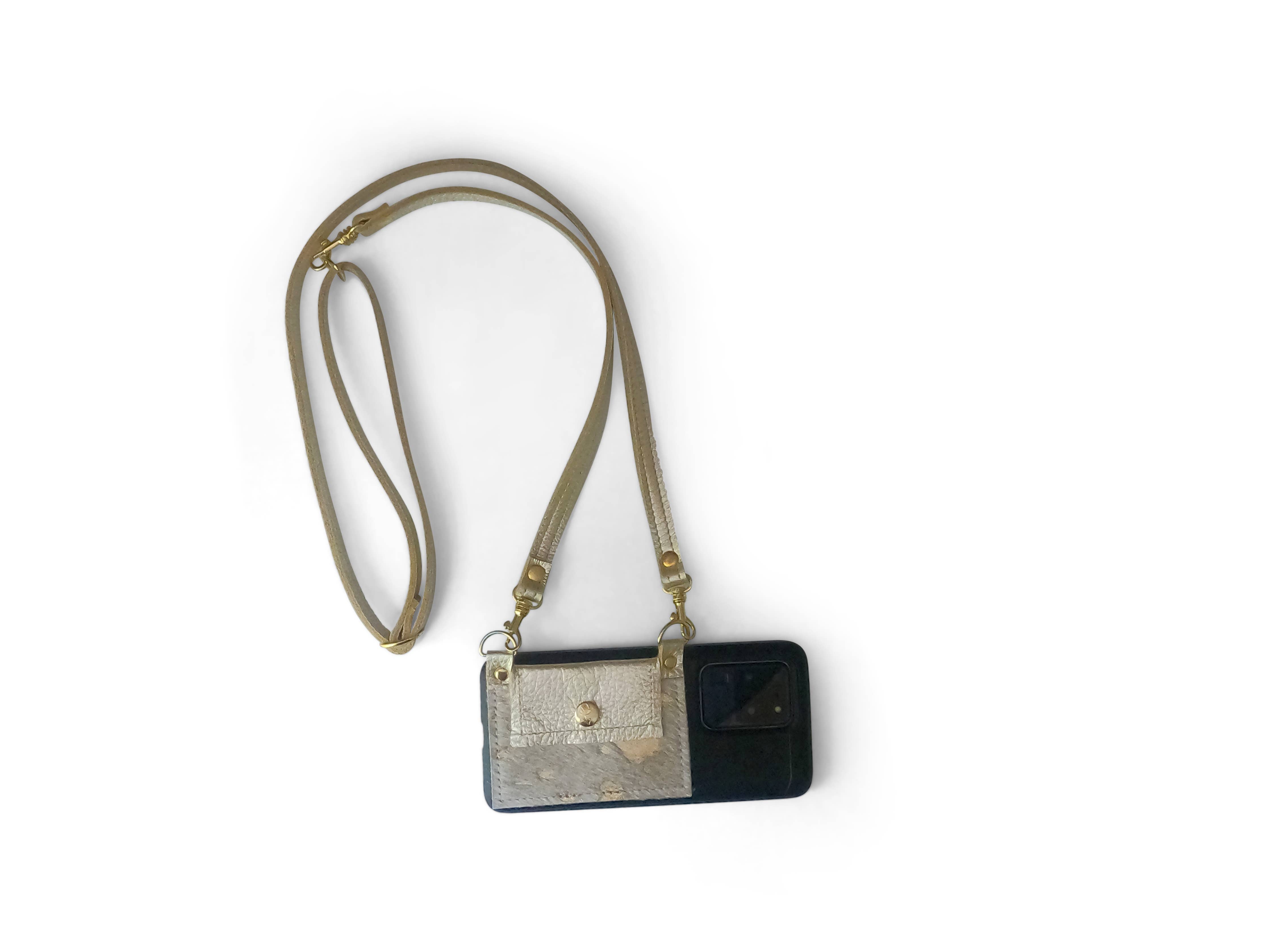 Eva Phone Wallet In Leather: Black