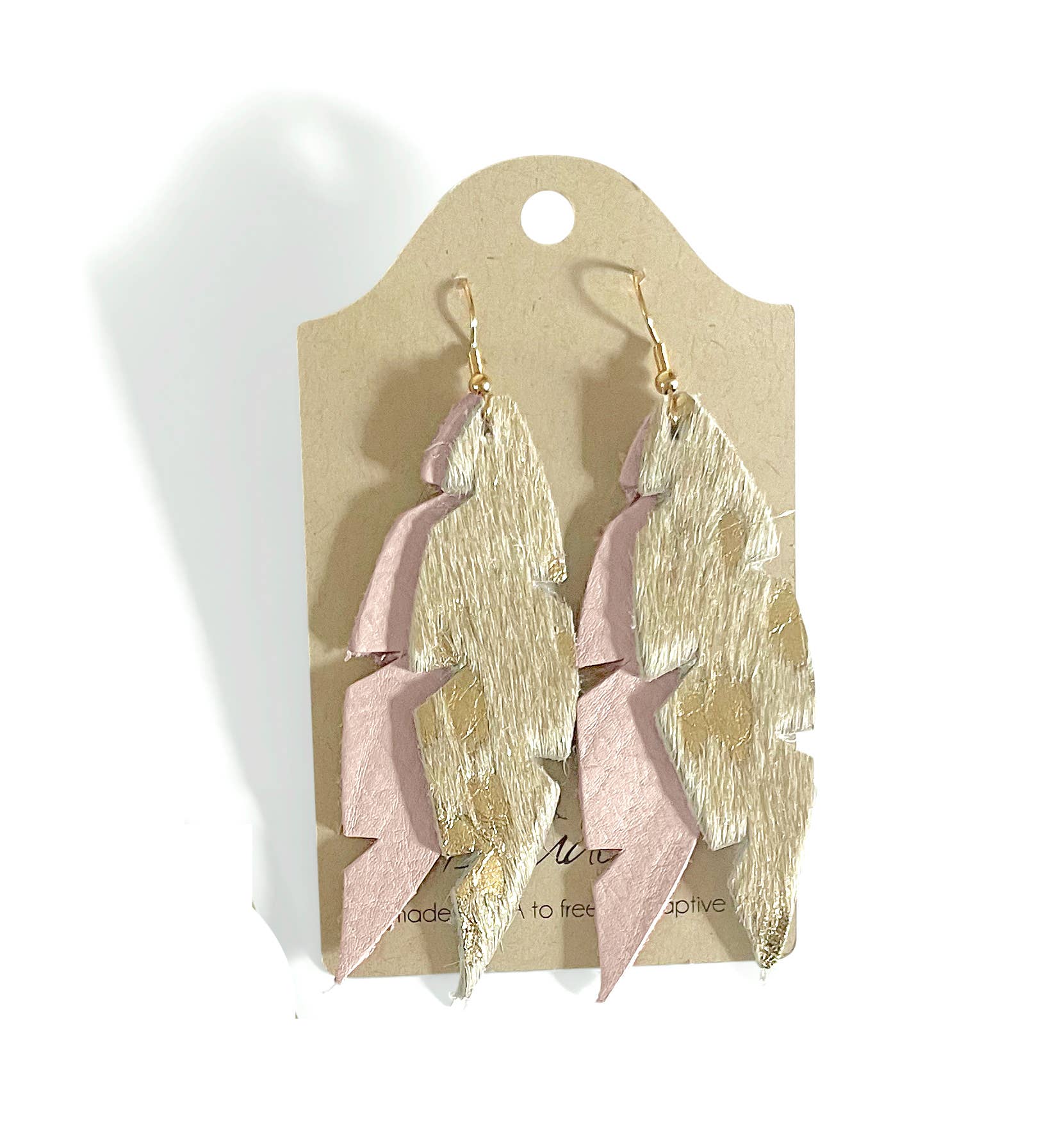 Dove Feather Earrings In Leather : Jaguar