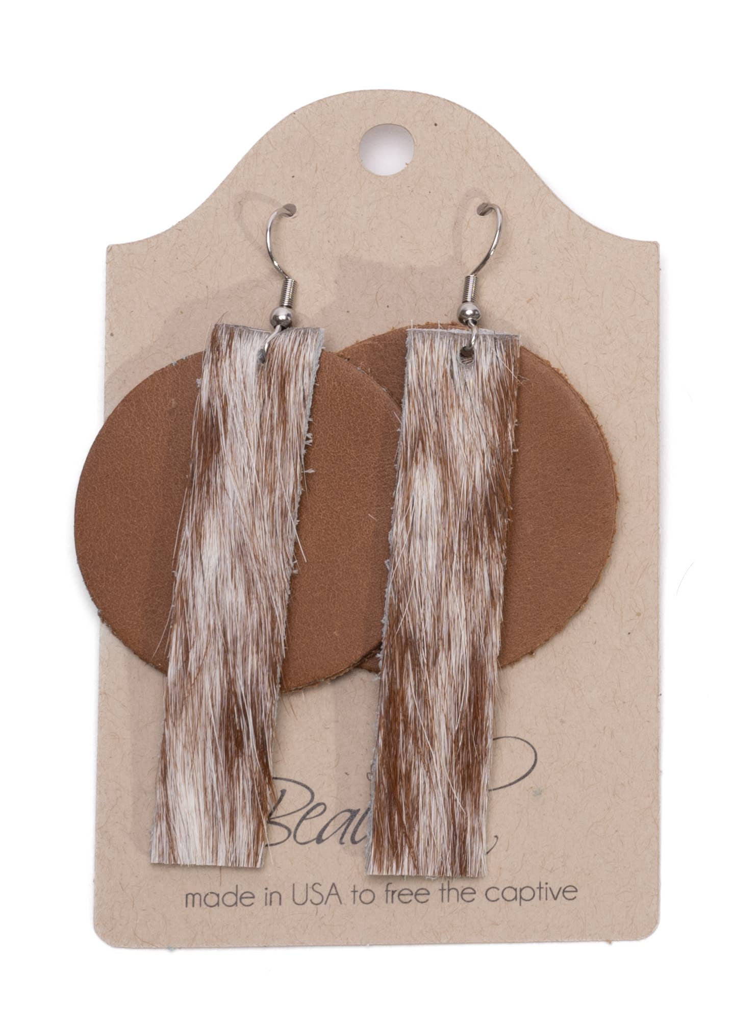 York Modern Dangle Earrings In Leather: Gold