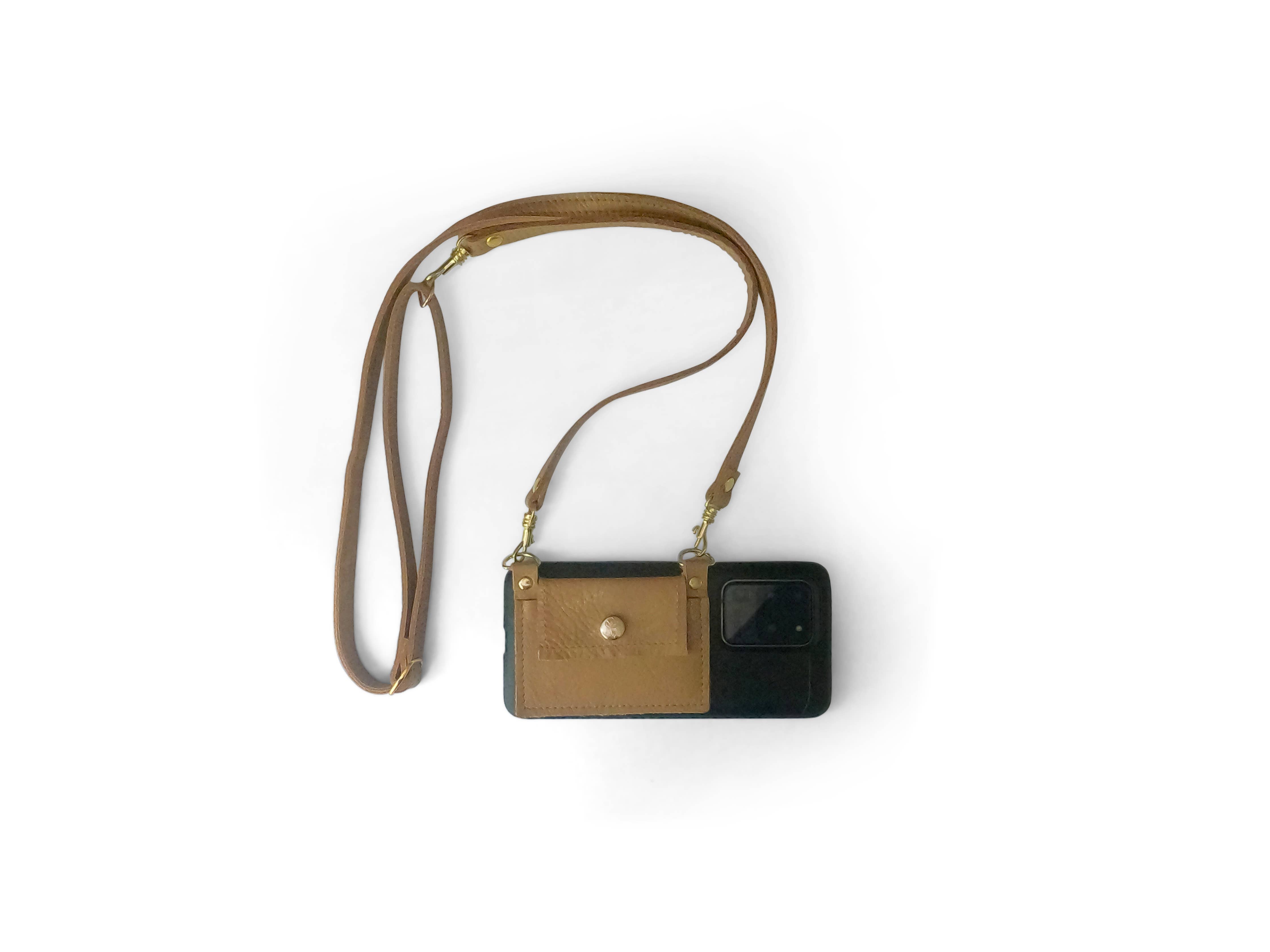 Eva Phone Wallet In Leather: Black