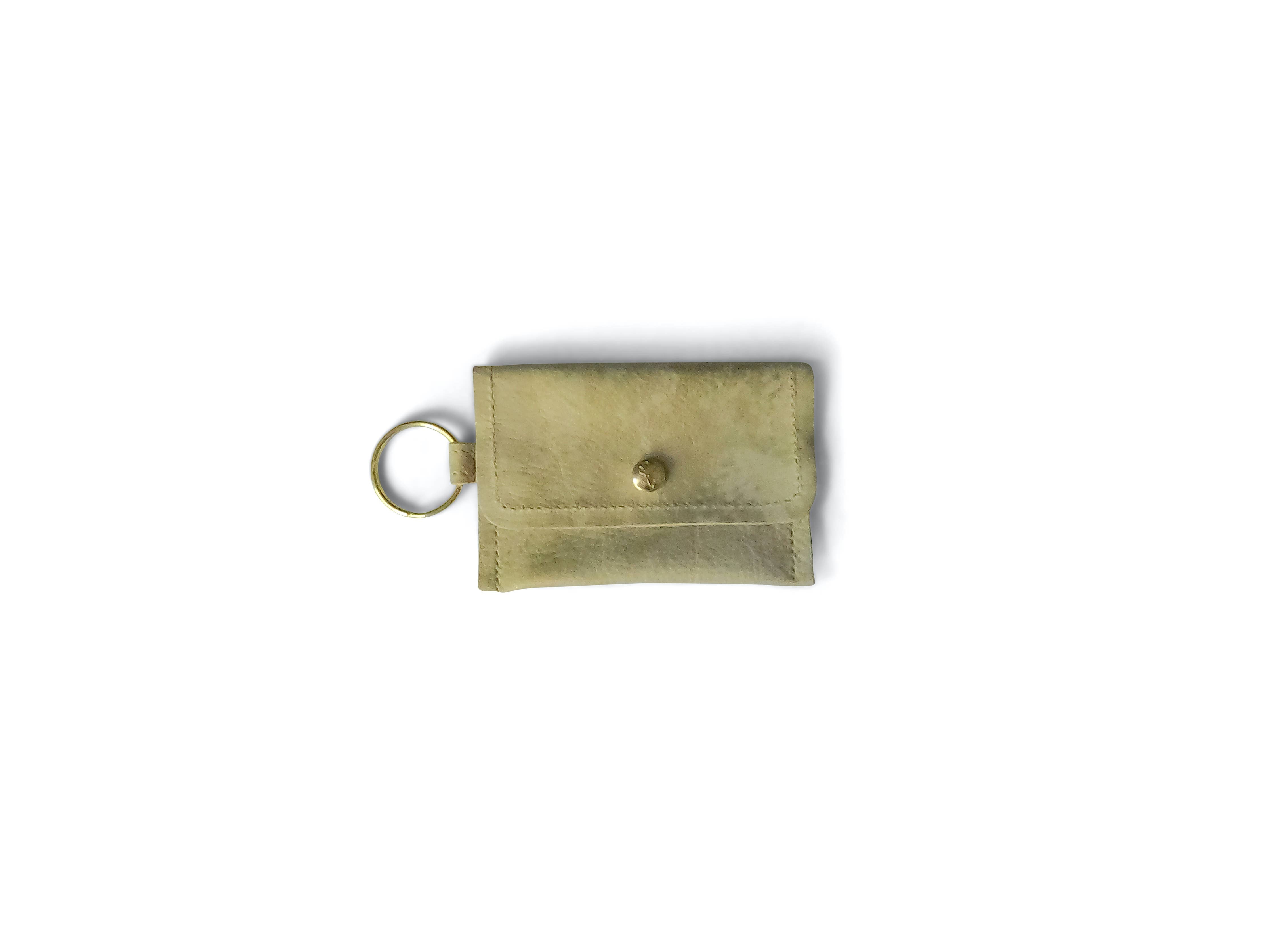 Keychain Wallet In Leather, Hair on Hide: Camo Leopard