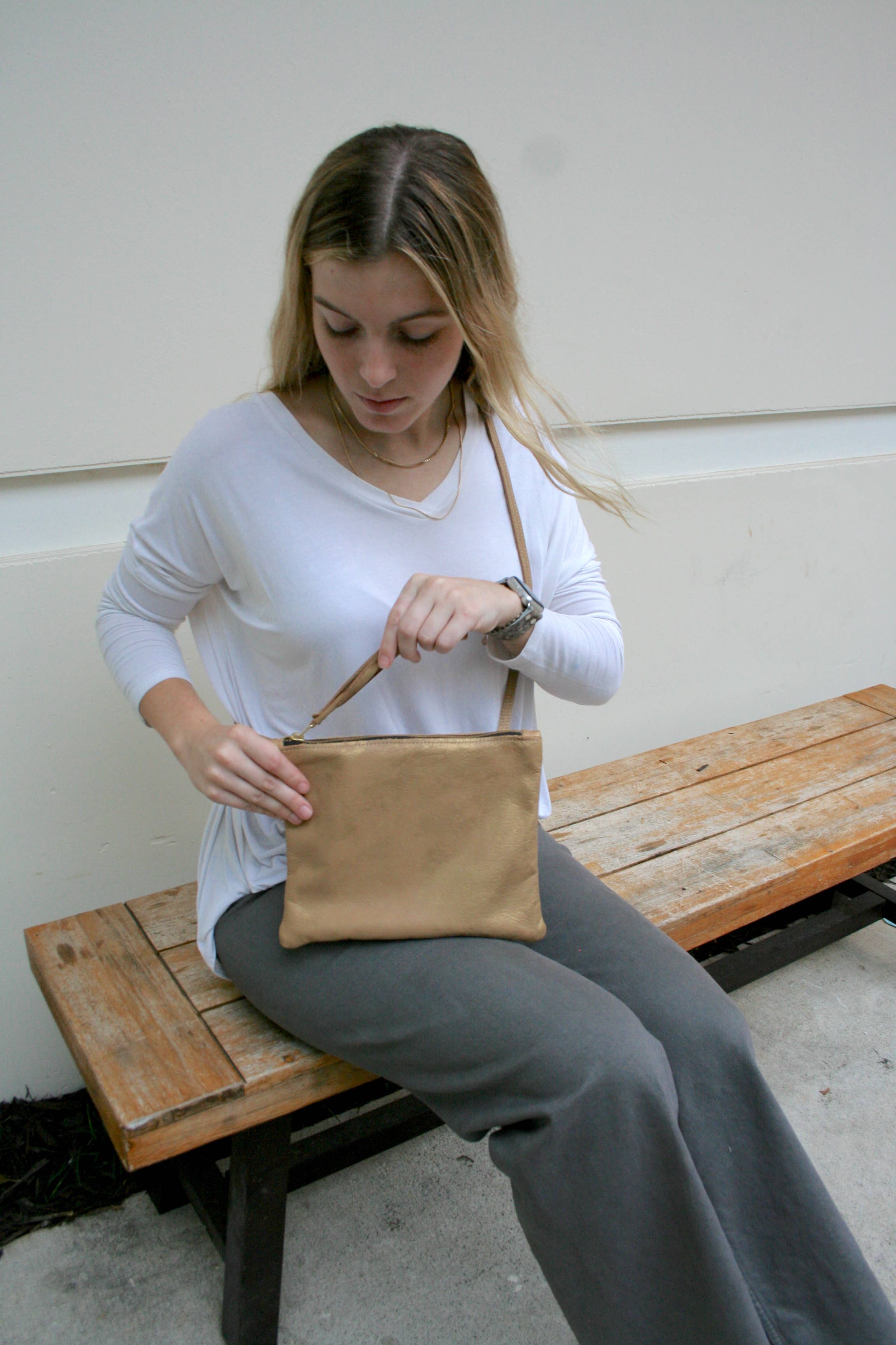 Caroline | Cowhide & Leather Crossbody with Removable Strap