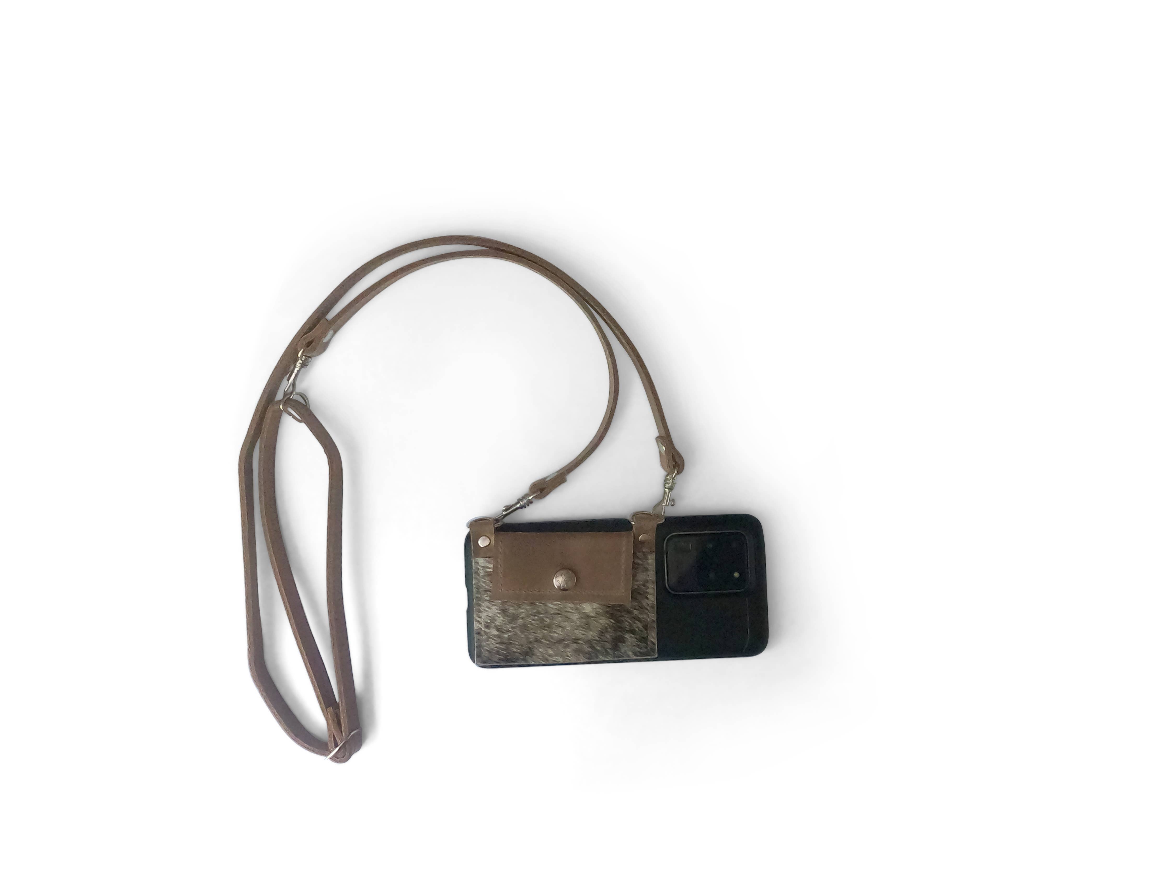 Eva Phone Wallet In Leather: Black