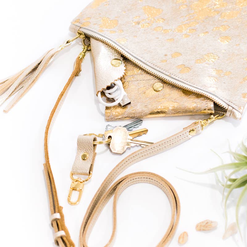 Caroline | Cowhide & Leather Crossbody with Removable Strap