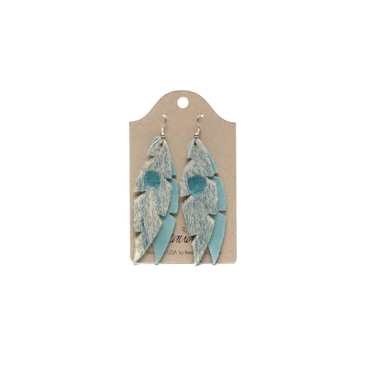 Dove Feather Earrings In Leather : Jaguar