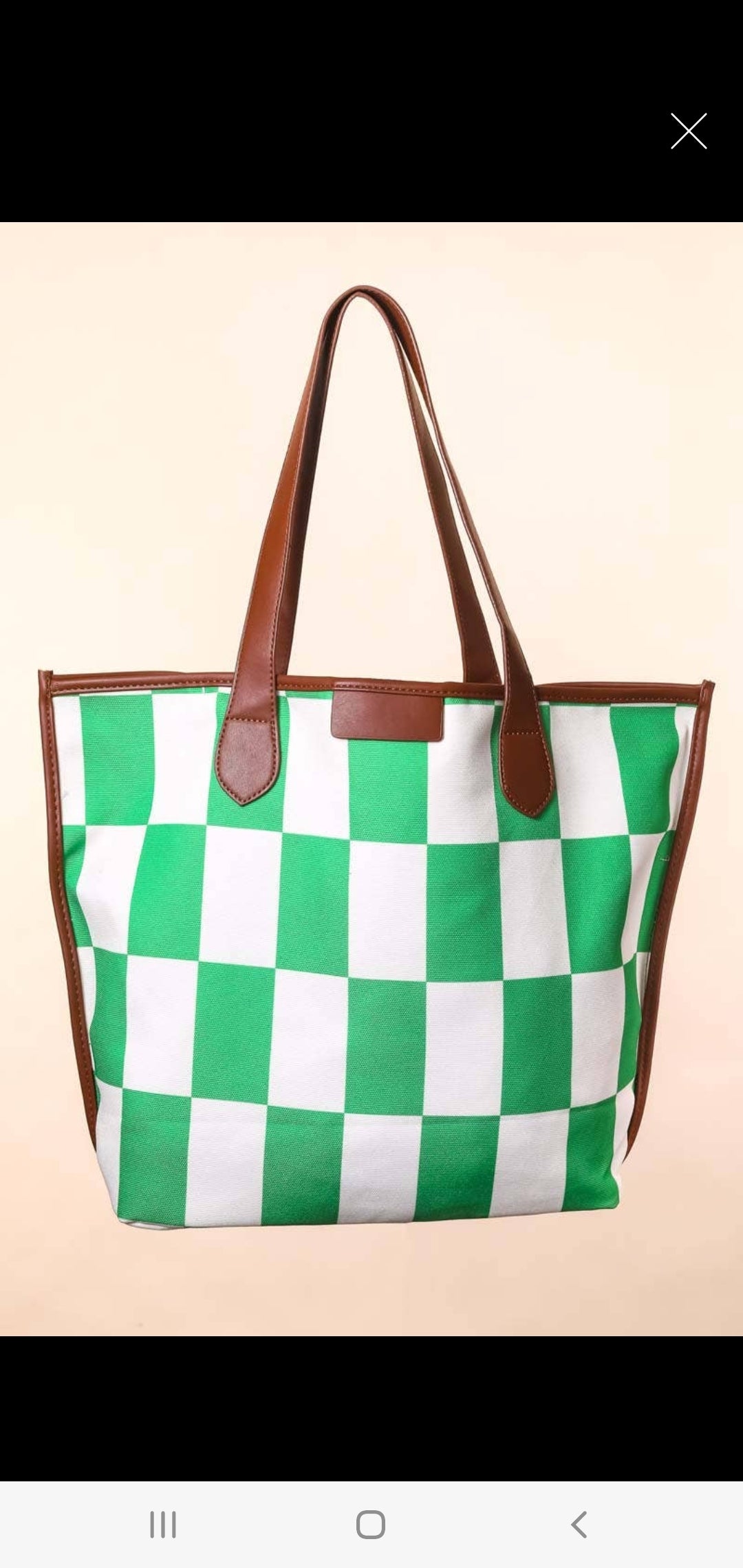 Green Checkered Bag